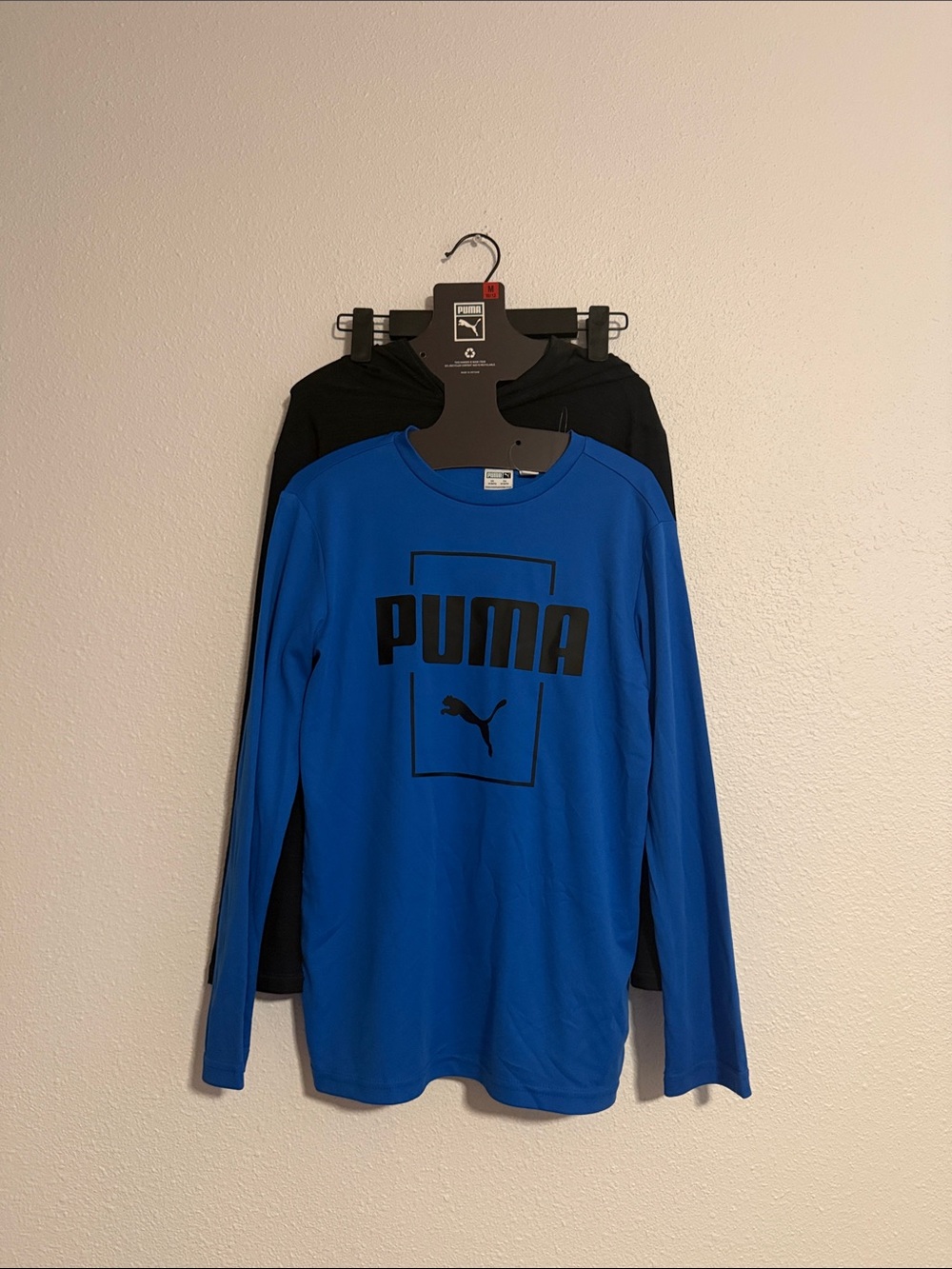 Puma Boys Youth 2-Pack Blue Long Sleeve Graphic Tee and Black Hoodie